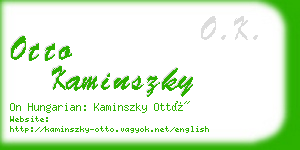 otto kaminszky business card